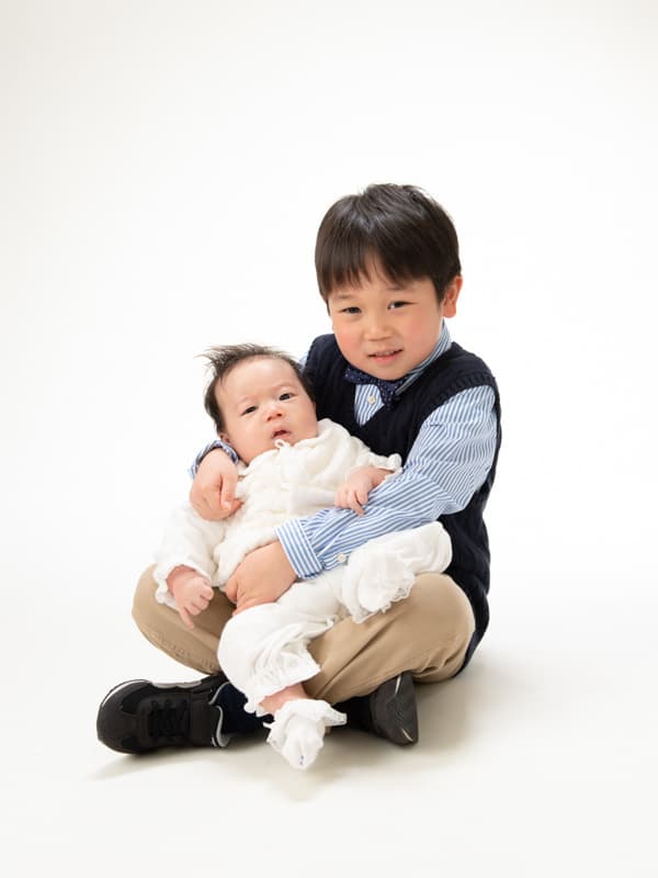 お宮参り兄弟写真