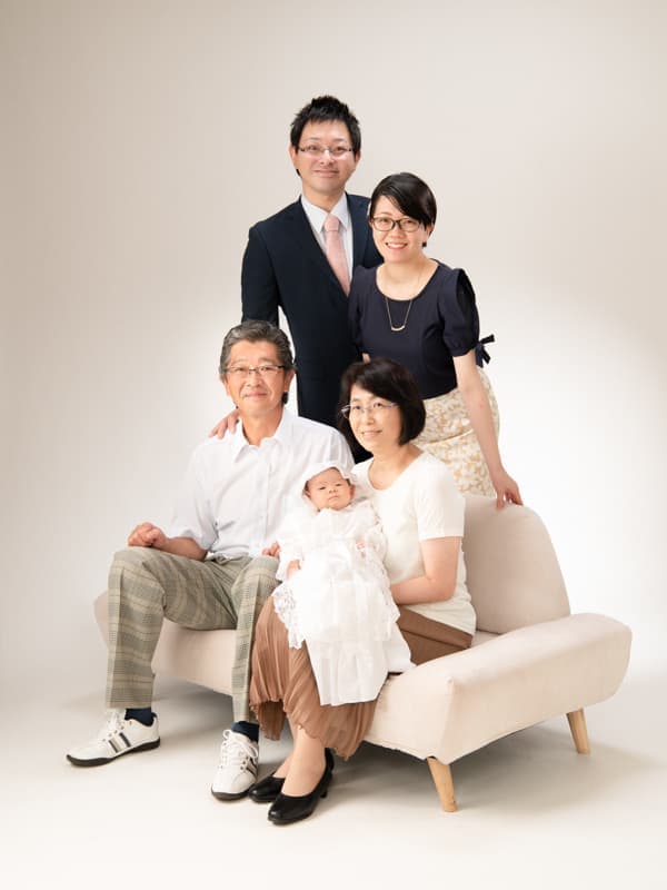 お宮参り家族写真