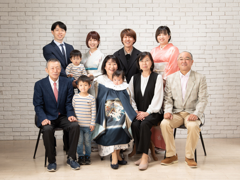 お宮参り家族写真