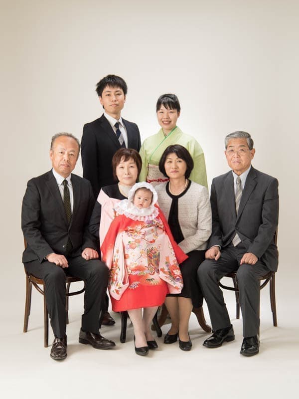 お宮参り家族写真