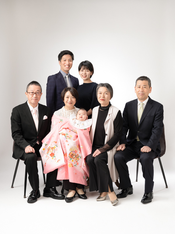 お宮参り家族写真