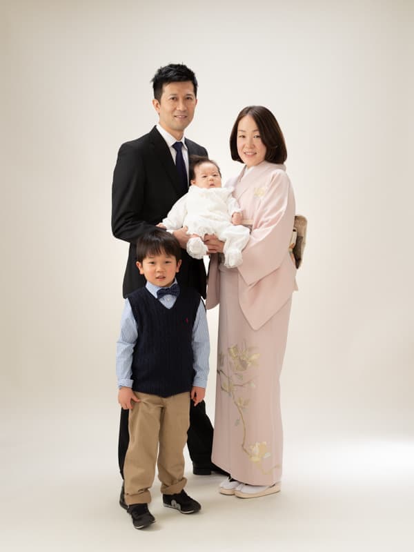 お宮参り家族写真