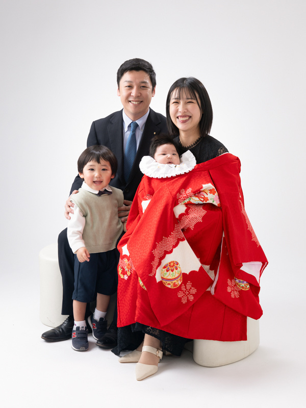 お宮参り家族写真